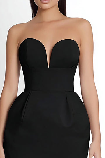 Simple Black Sweetheart Bodycon Cocktail Dress